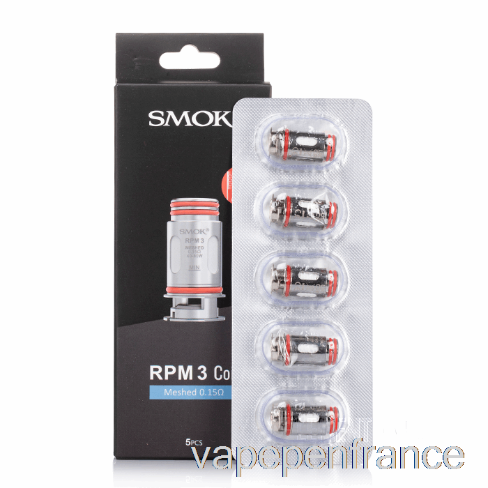 Smok Rpm 3 Bobines De Remplacement 0,15ohm Tr/min 3 Bobines De Maille Stylo Vape